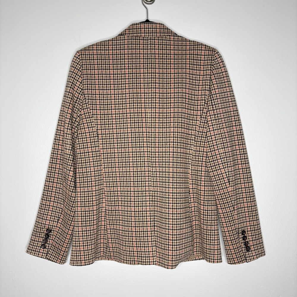 Ann Taylor The Hutton Blazer In Check Houndstooth Modern Neutral Beige Size 10 - Picture 10 of 11